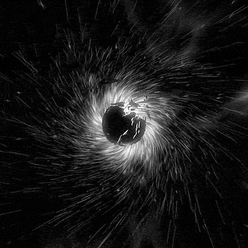 Animated black and white supernova